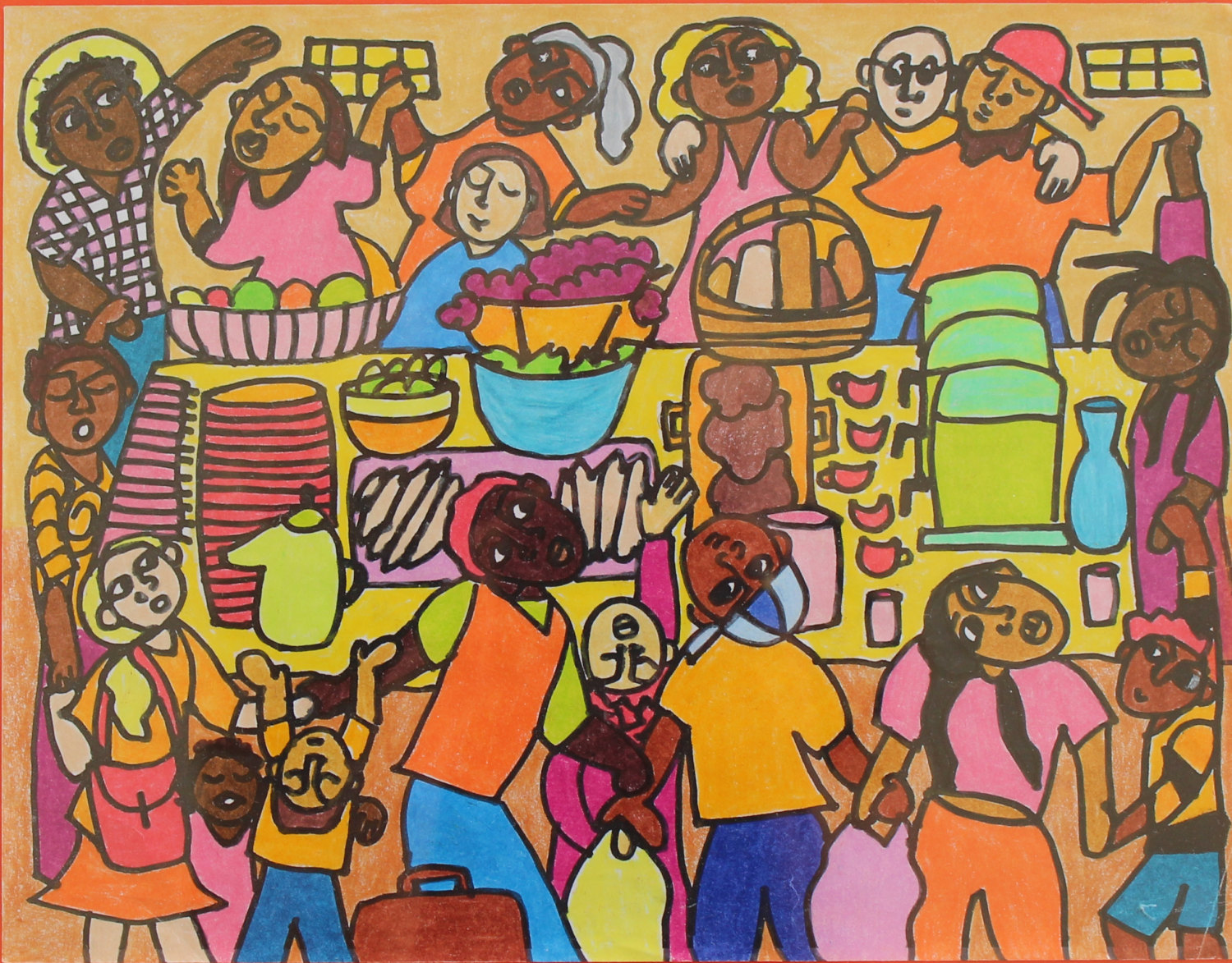 1500x1173 The Great Feast (Framed Drawing)