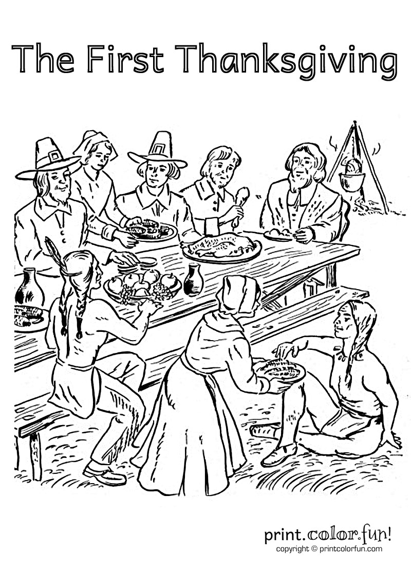800x1100 Drawing The First Thanksgiving From Gallery Events In Feast