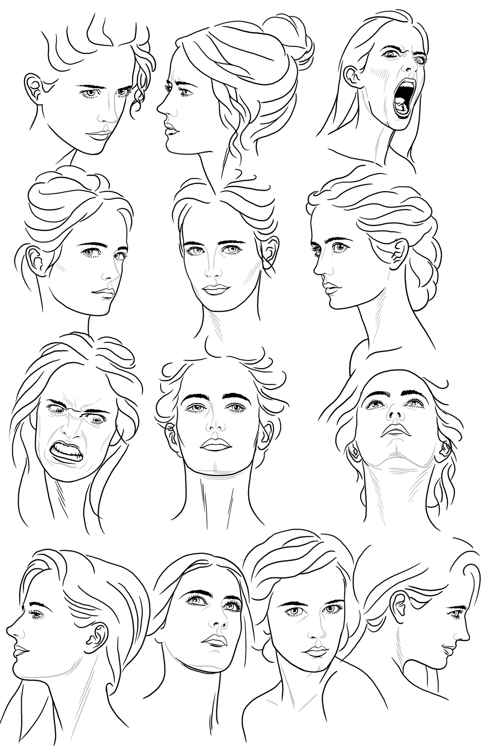 Female Face Drawing Reference Model Face Reference