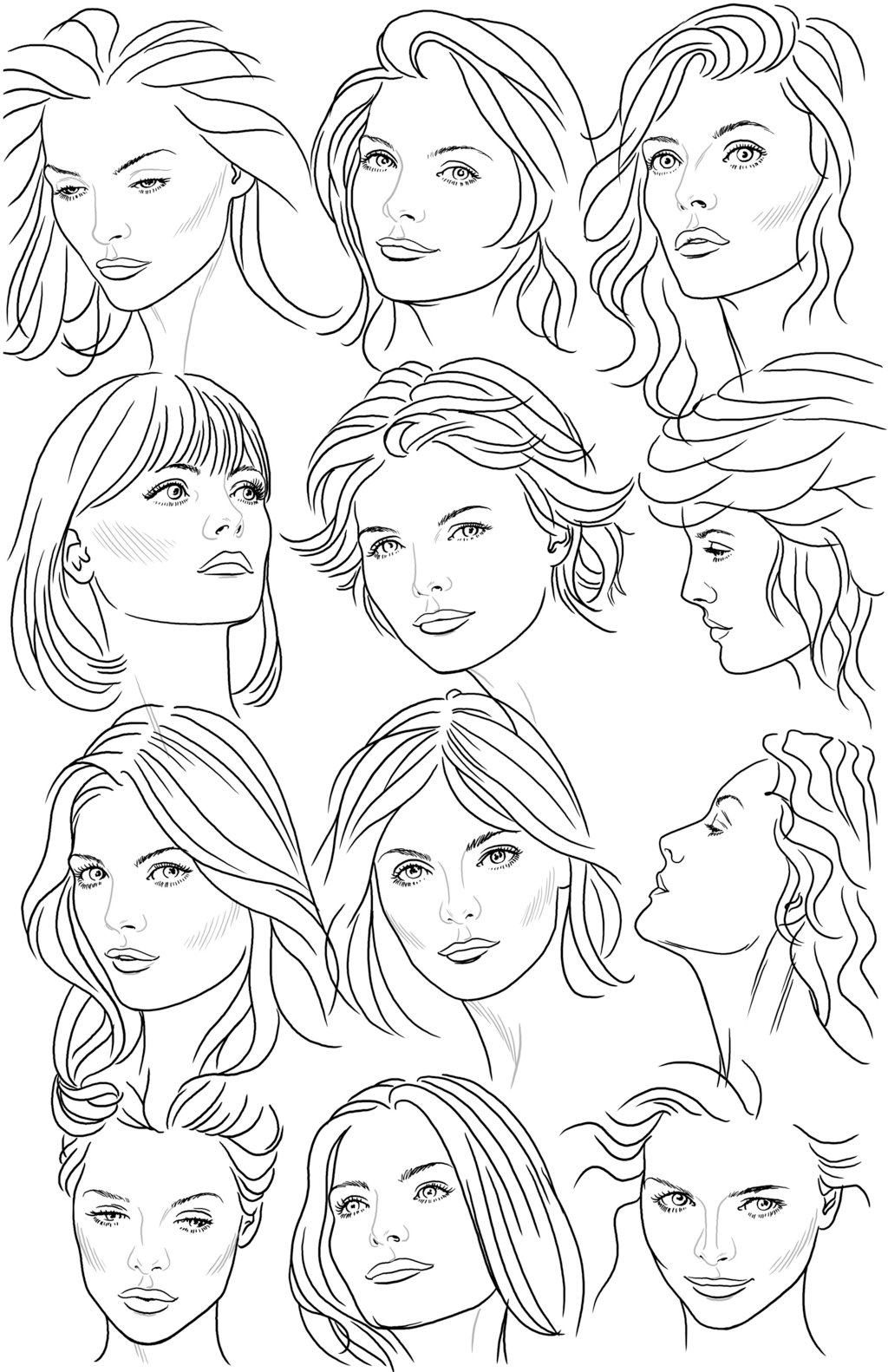 1024x1582 Female Face Reference Sheet 3 By Montoya1983
