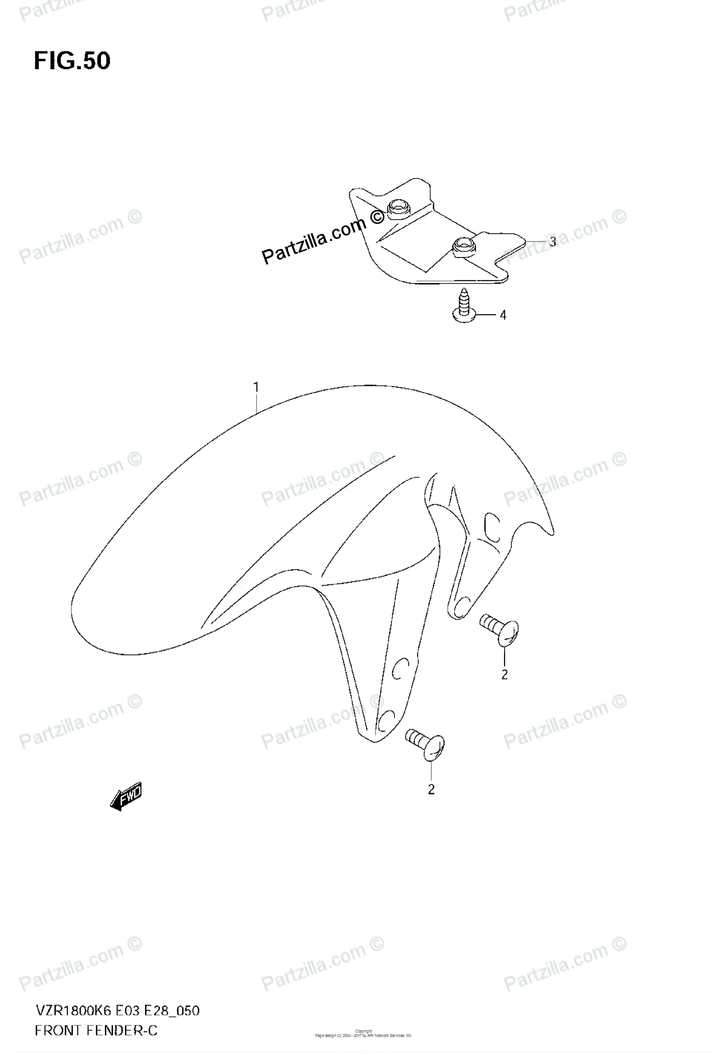 1500x2172 Suzuki Motorcycle 2007 Oem Parts Diagram For Front Fender