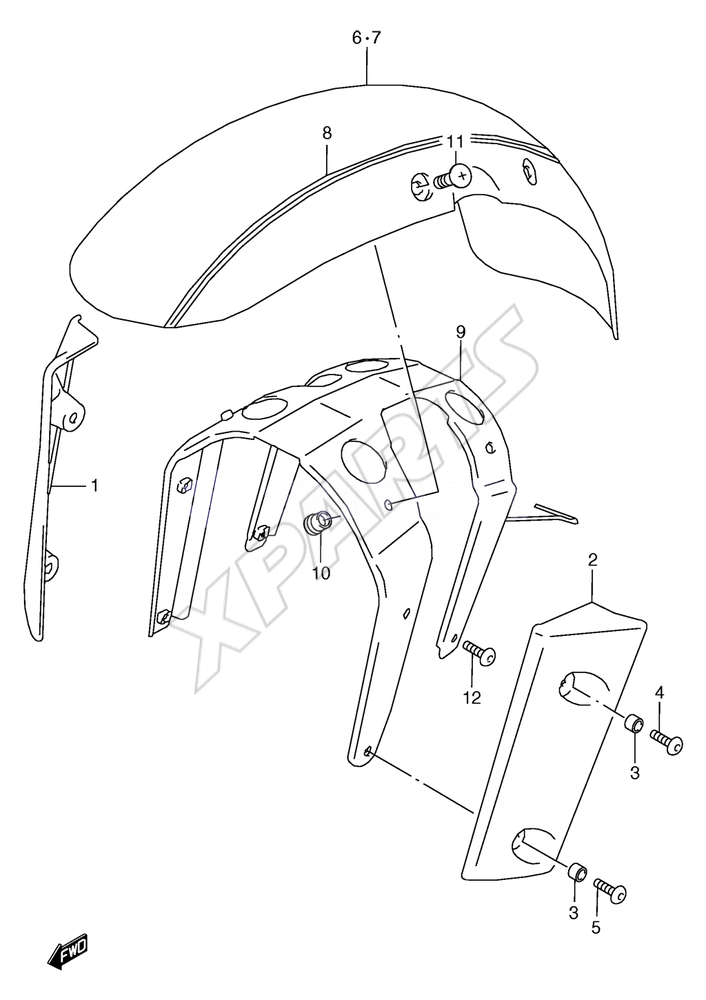 706x1000 Front Fender (Model Y) Bp8=yc2(Blue),y7l(Black )