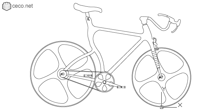 726x360 Autocad Drawing High Tech Bicycle Carbon Fiber Frame Bike Dwg