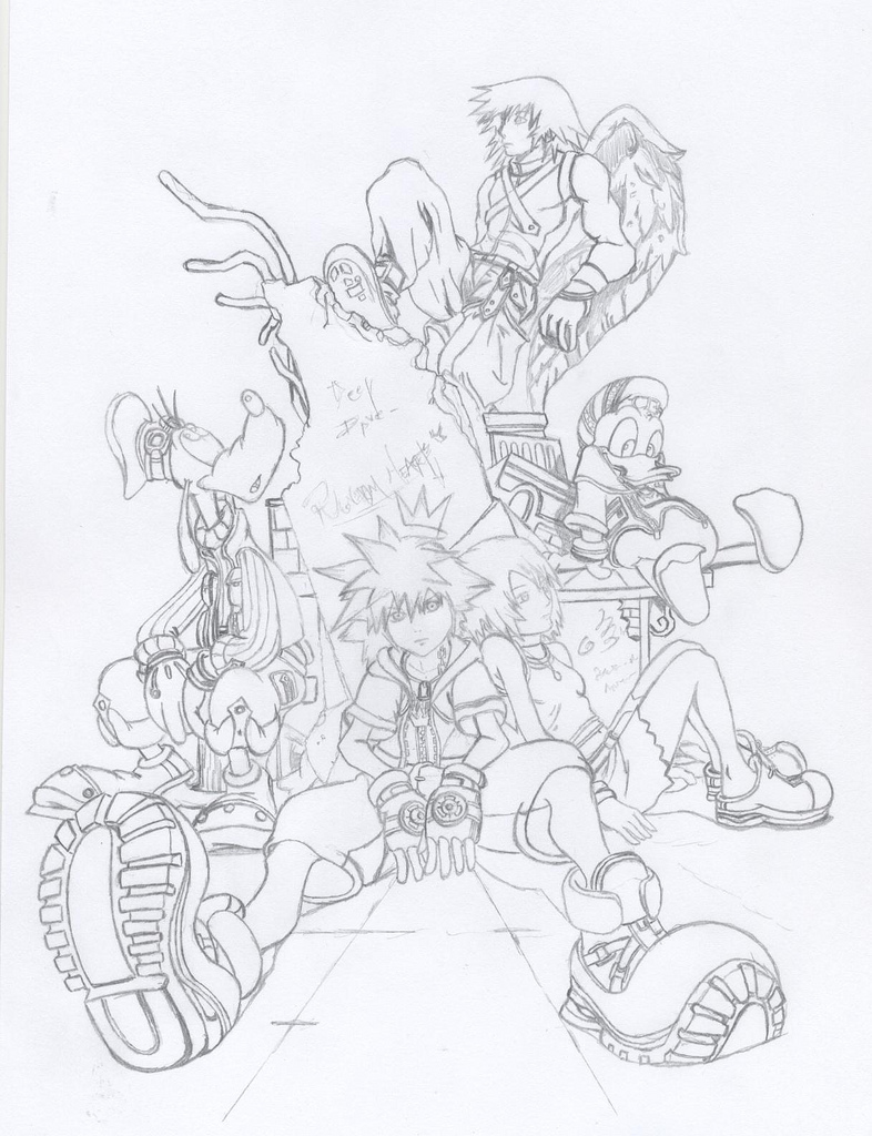 786x1024 Kingdom Hearts Final Mix Pencil A Drawing From Kingdom