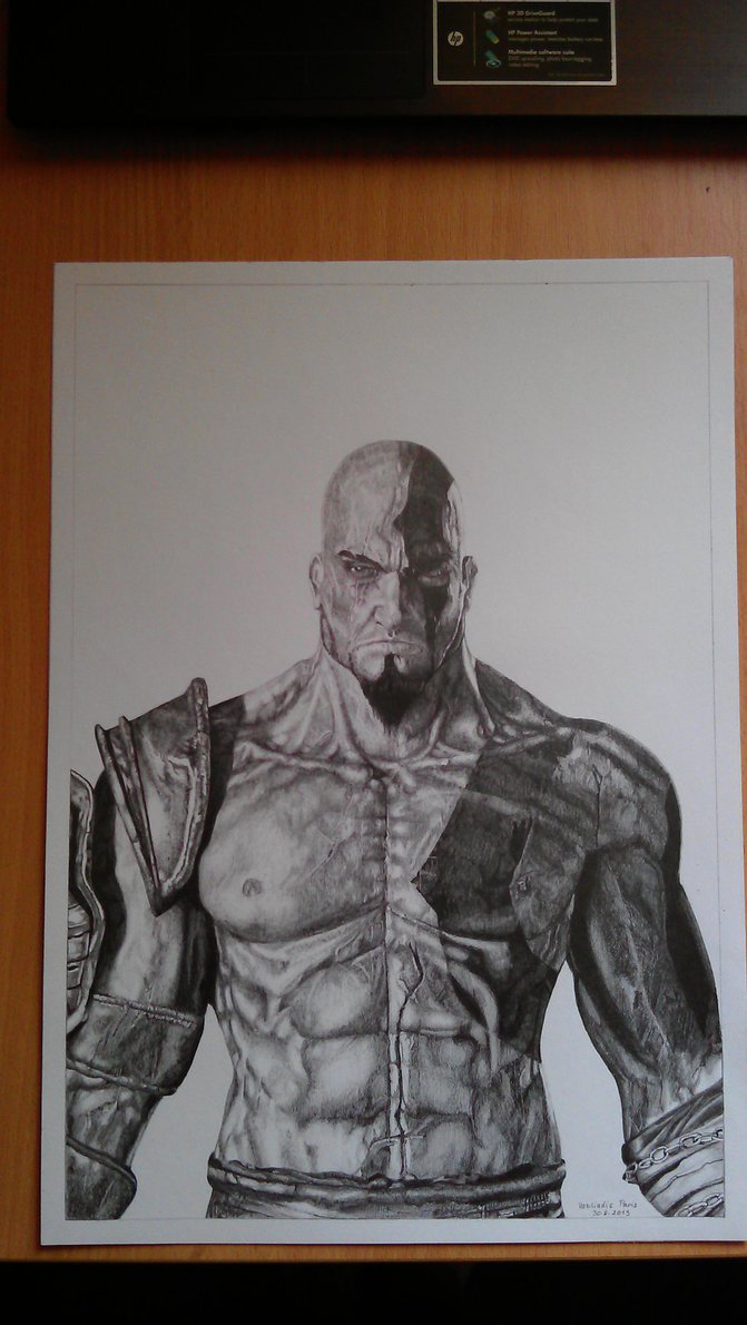 671x1190 Kratos, God Of War, Final Drawing By Parisvasiliadis