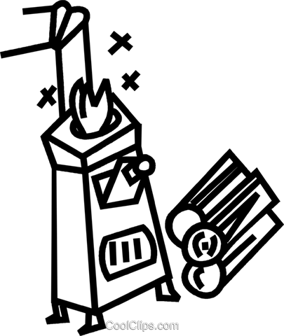 405x480 Wood Stove With Firewood Royalty Free Vector Clip Art Illustration