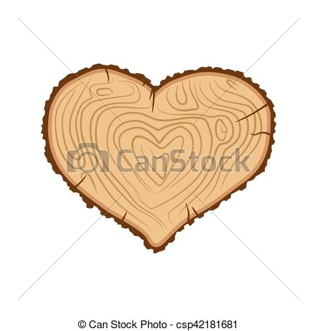 450x470 Heart Wood. I Love Tree. Like Firewood Vector