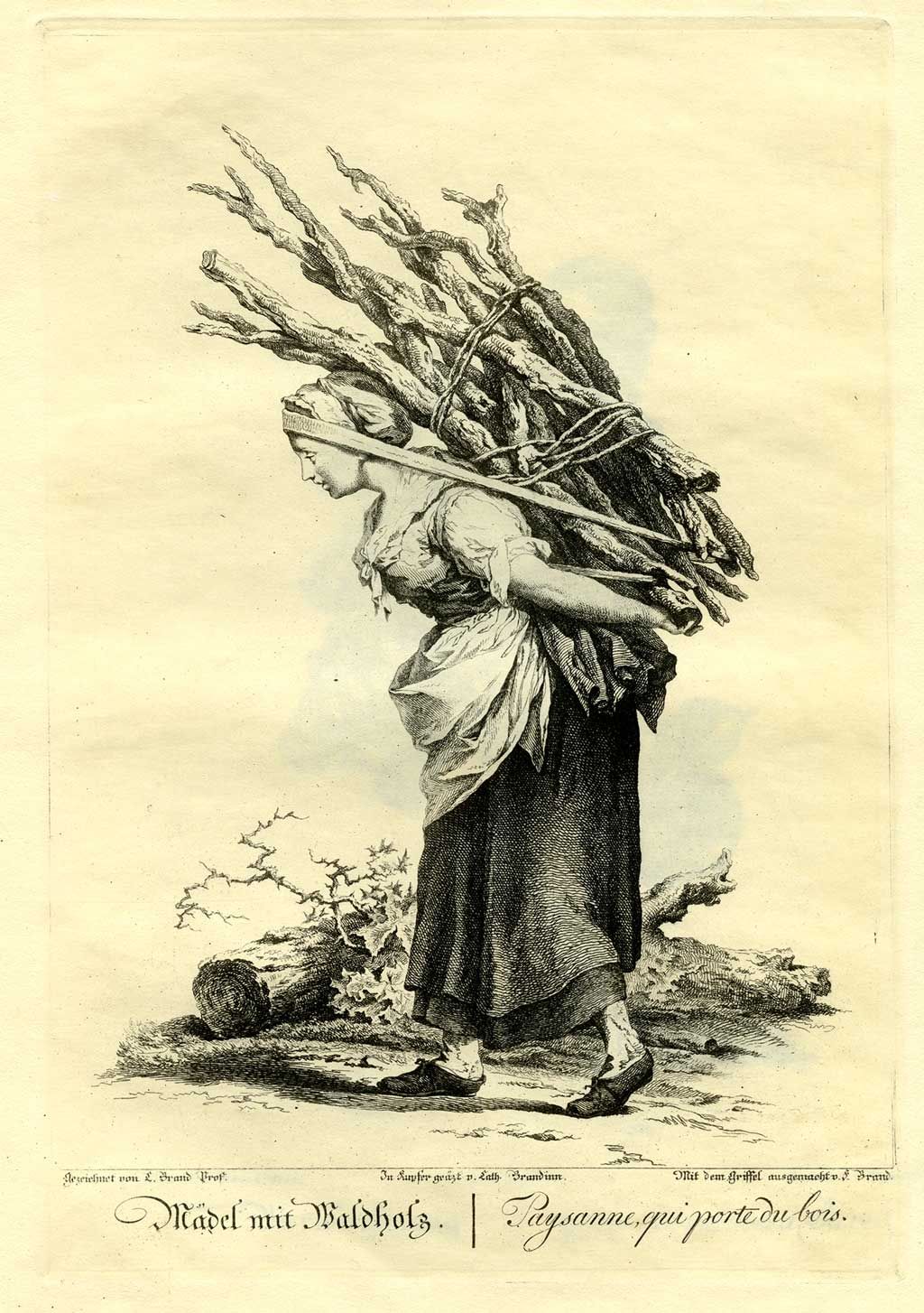 1024x1454 Woman Carrying Firewood 18th Century Drawing Amp Fashion Plate