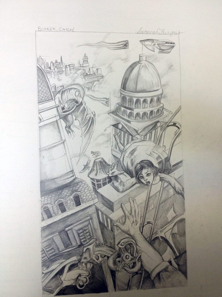 720x960 I Had To Draw A Person Falling In A City For My Perspective