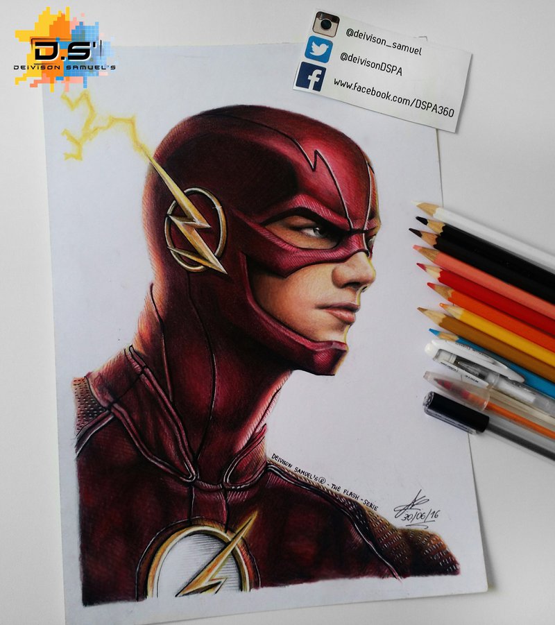 800x901 The Flash Cw Drawing By Dspa360