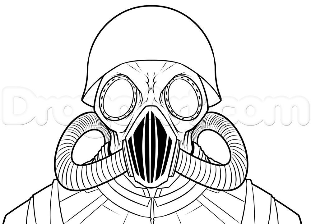 1000x721 Nwo Gas Masks Drawing Lesson, Step By Step, Other, Weapons, Free