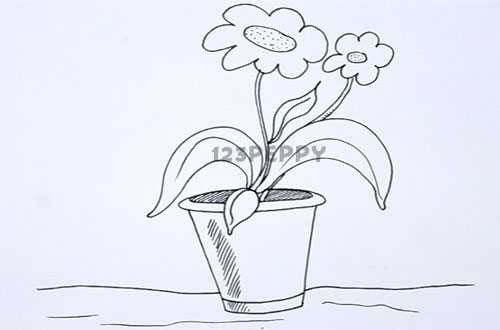 500x330 How To Draw Flower Pot