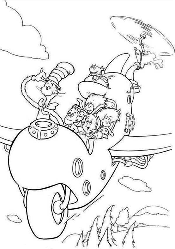 600x850 Coloring Pages Cat In The Hat Dr Seuss The Cat In The Hat Flying