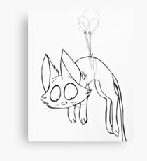 210x230 Flying Cat Drawing Metal Prints Redbubble