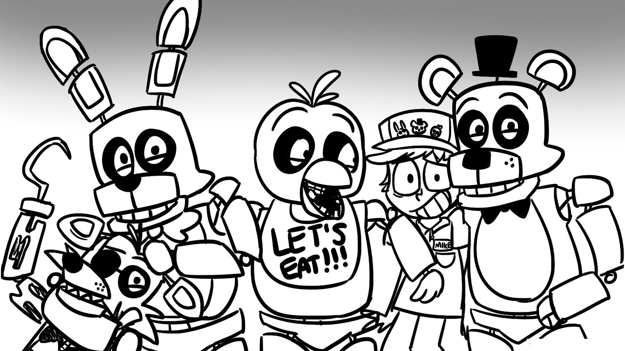 1280x719 Fnaf Coloring Pages 10 18 Five Nights At Freddy S Characters