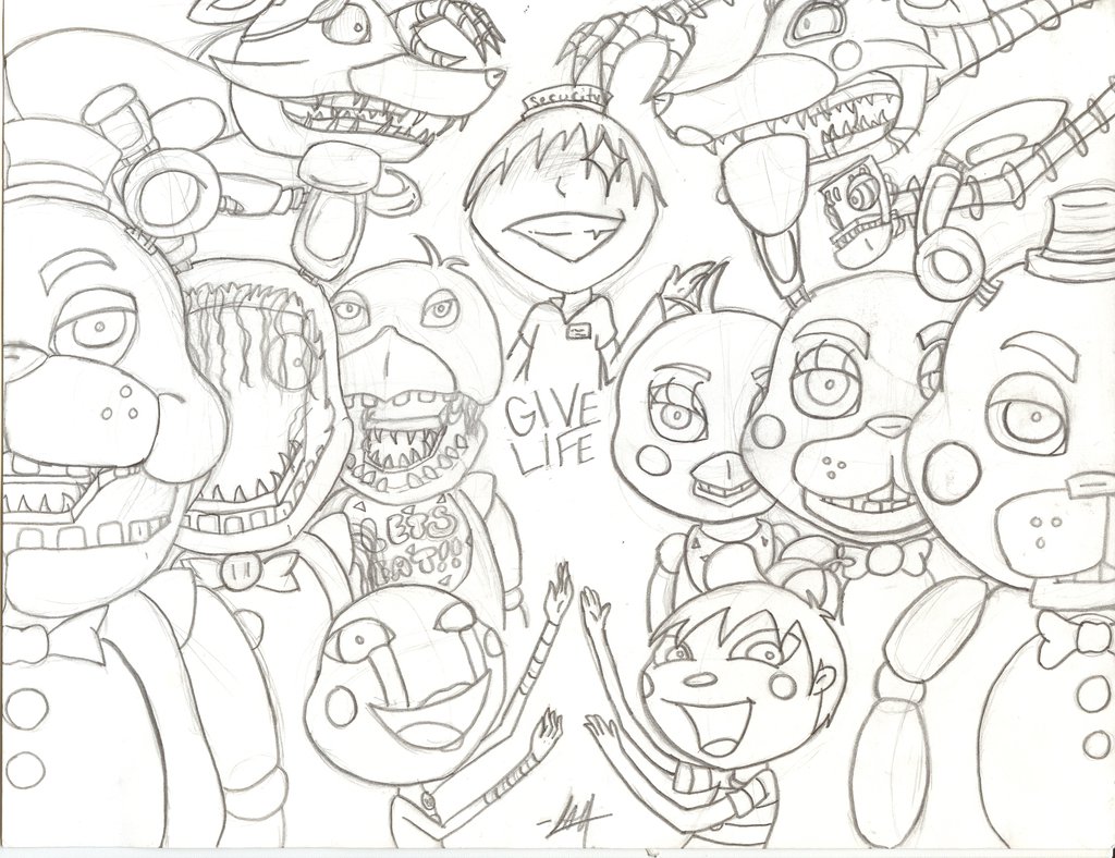 1024x788 Last Chance Fnaf 4 Coloring Pages All Characte