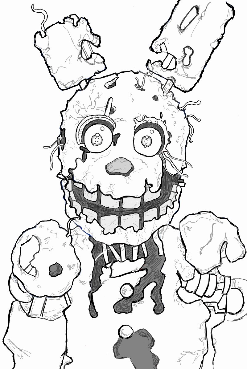 801x1198 Entertaining Gallery Of Fnaf 4 Coloring Pages All Characters