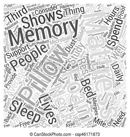 449x470 Memory Foam Mattress Pillows Word Cloud Concept Stock