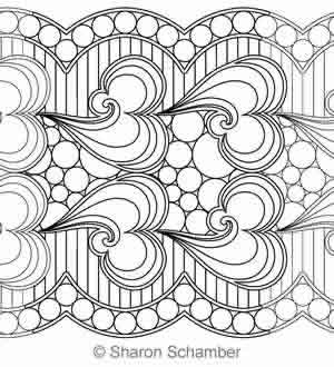 300x330 Sea Foam Feathers Border 3 Digital Quilting Designs