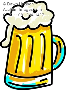 221x300 Cartoon Drawing Of A Mug Of Beer Or Ale With A Big Head Of Foam