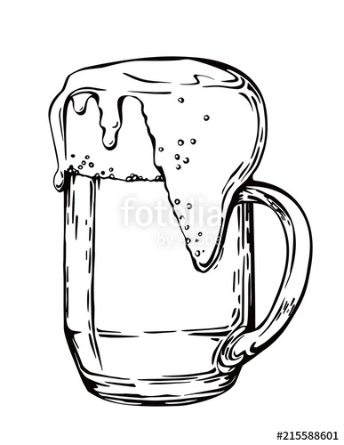 387x500 Color Vector Image Of A Beer Mug. Drink With A Lot Of Foam