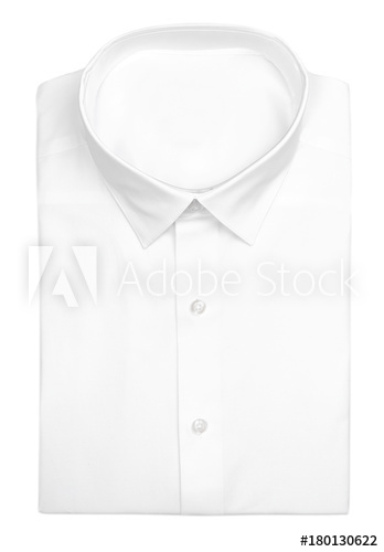 348x500 Men's Folded White Dress Shirt With Clipping Path