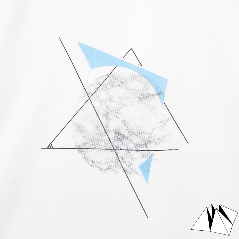 1000x1000 White T Shirt With Minimalist, Geometric, Pastel Sky Blue