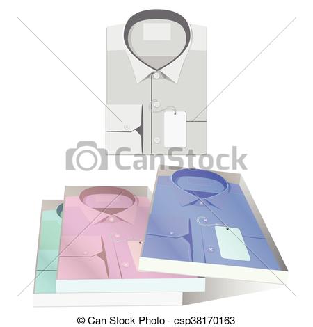 450x470 Shirts With Labels. Folded Shirt, Shirt In A Box, Isolated Clip