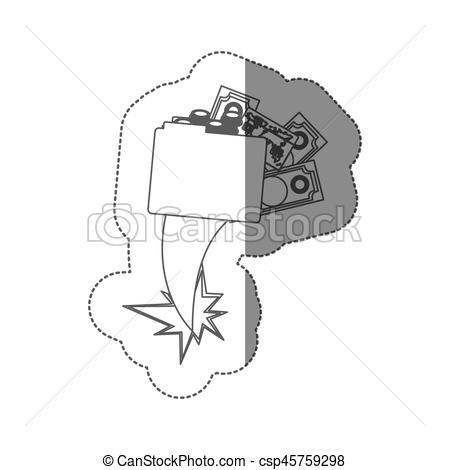 450x470 Sticker Silhouette Folder With Money Accounts Ejection Eps