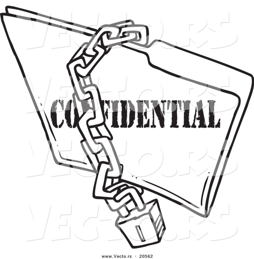 1004x1024 Vector Of A Cartoon Chain And Lock Over Confidential Folder