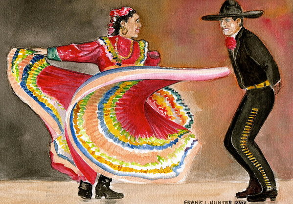 599x418 Mexico City Ballet Folklorico Art Print By Frank Hunter
