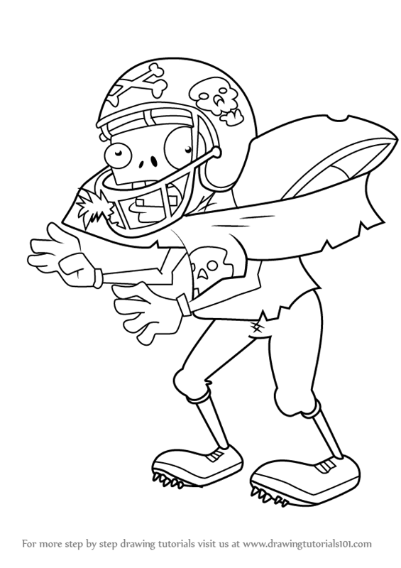 565x800 Learn How To Draw Football Zombie From Plants Vs. Zombies (Plants