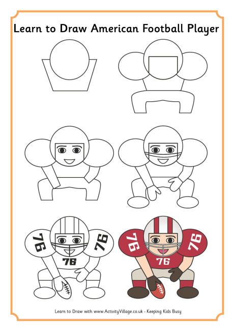 460x650 Learn To Draw An American Football Player Drawing