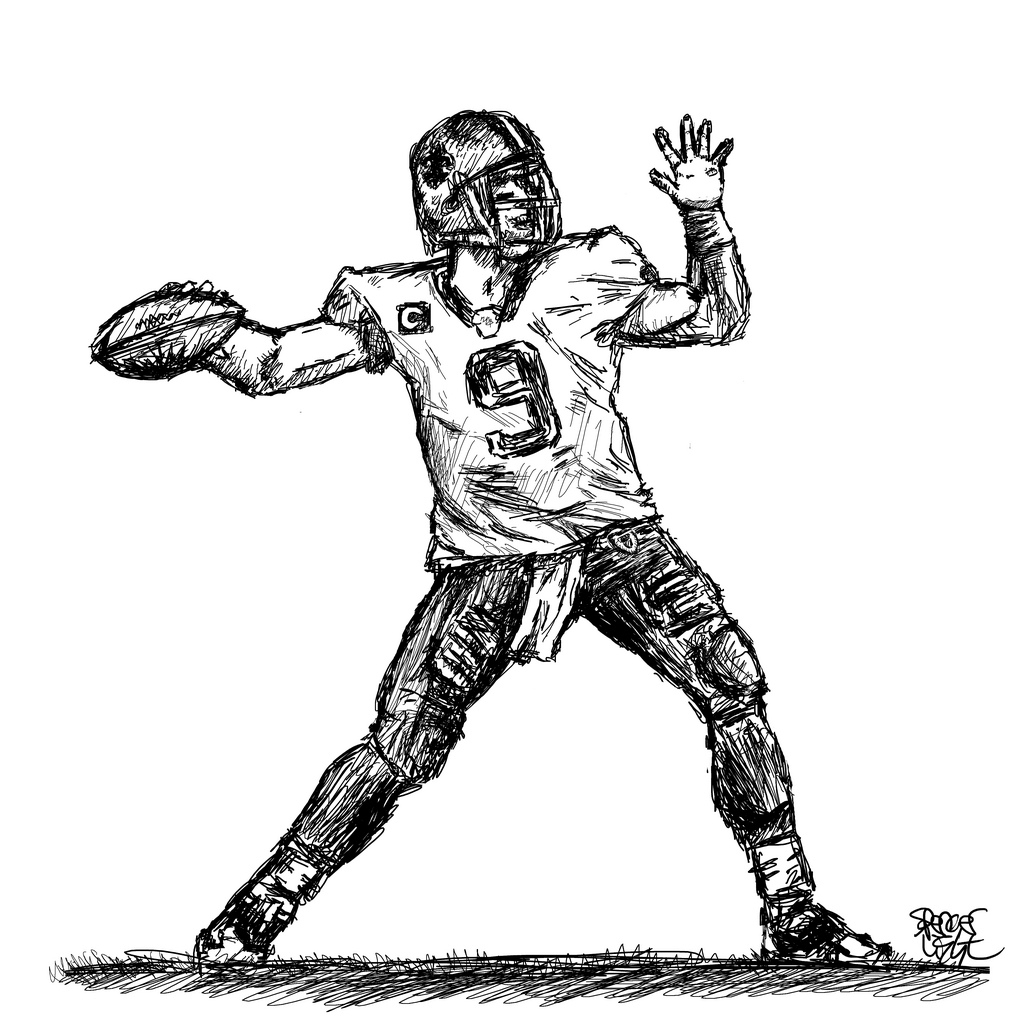 1014x1024 Football Drawing