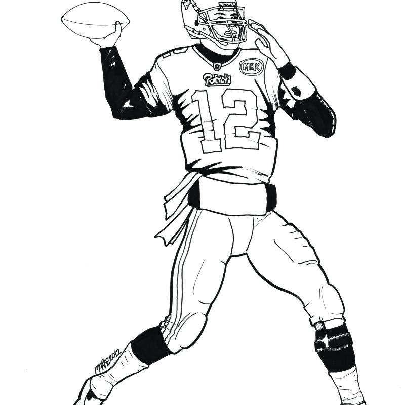 792x800 Football Player Coloring Page Football Player Drawing Playing