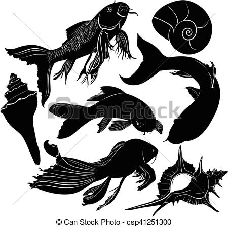 450x448 Goldfish Clipart Black And White. Interesting With Goldfish