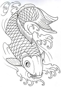 236x333 Koi Goldfish Black And White Drawing