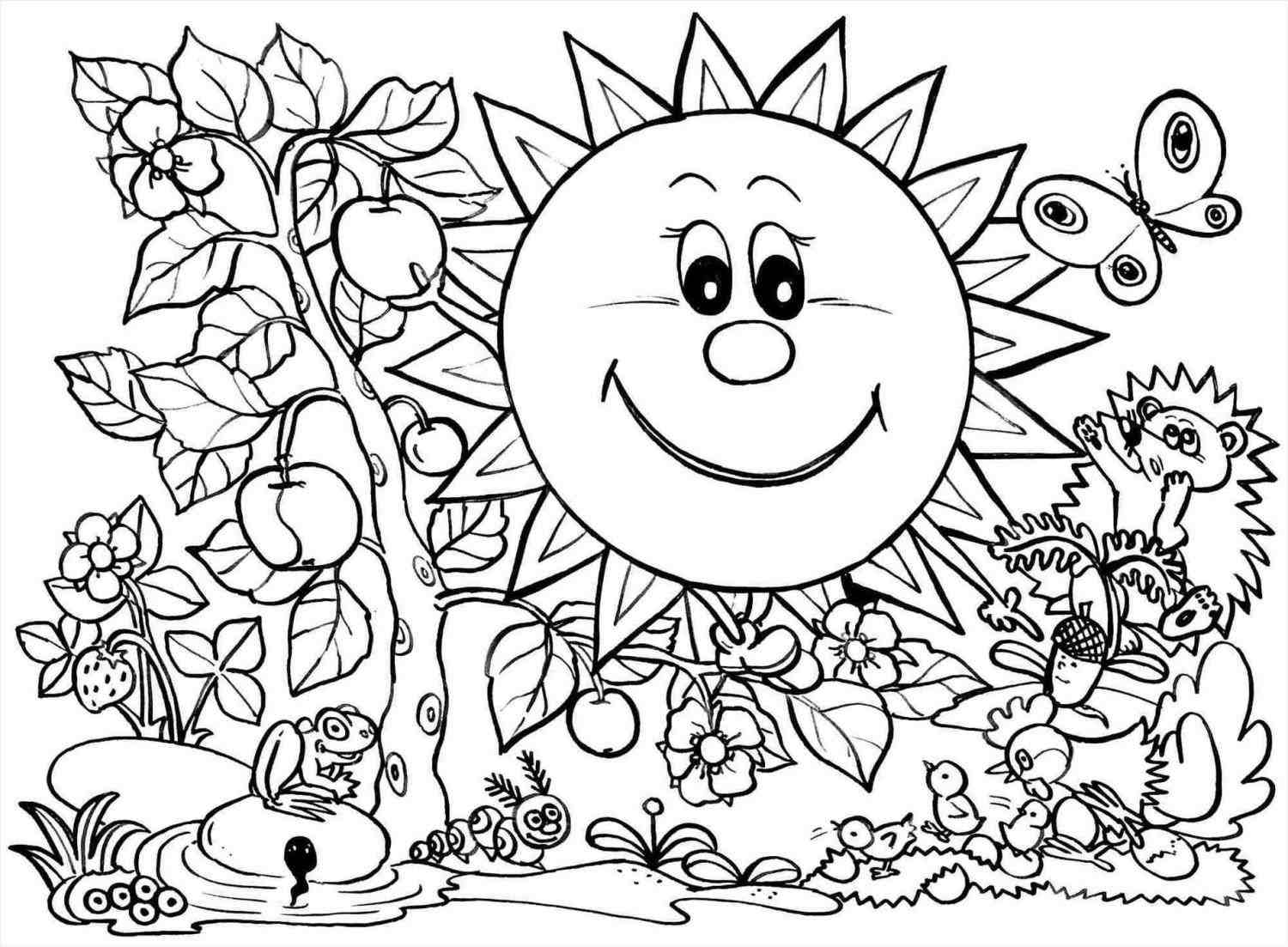1500x1103 The Images Collection Of Coloring Page For Kids Seasons Happy