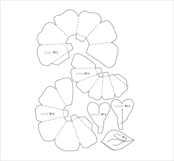 585x540 Photos Free Paper Flower Template Printable,