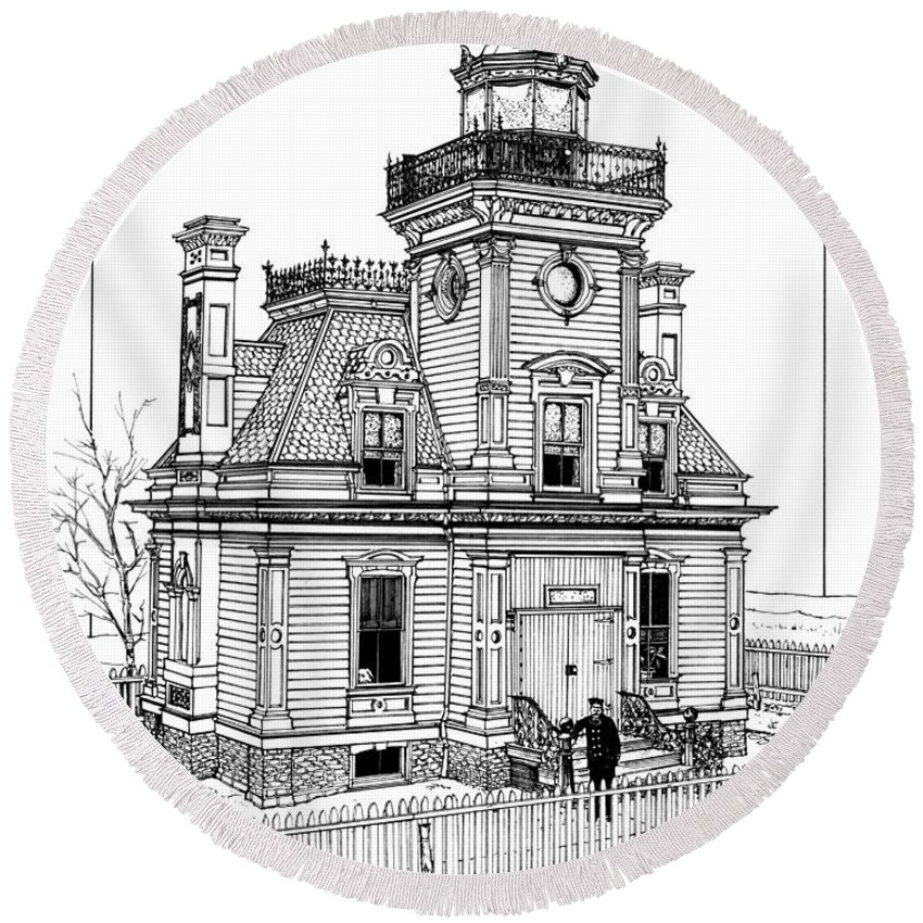 850x850 Fort Tompkins Lighthouse Round Beach Towel For Sale By Ira Shander