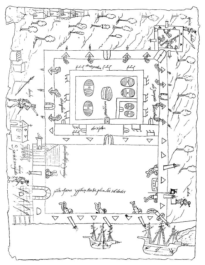 699x900 Florida Spanish Fort Drawing By Granger