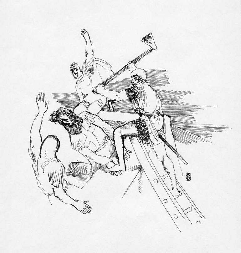 770x809 Saatchi Art Capture Of The Fortress Drawing By Sandro Dalakishvili