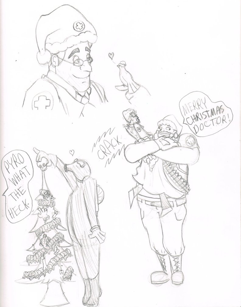 792x1009 Team Fortress 2 Christmas Sketches! By Legolasinheels
