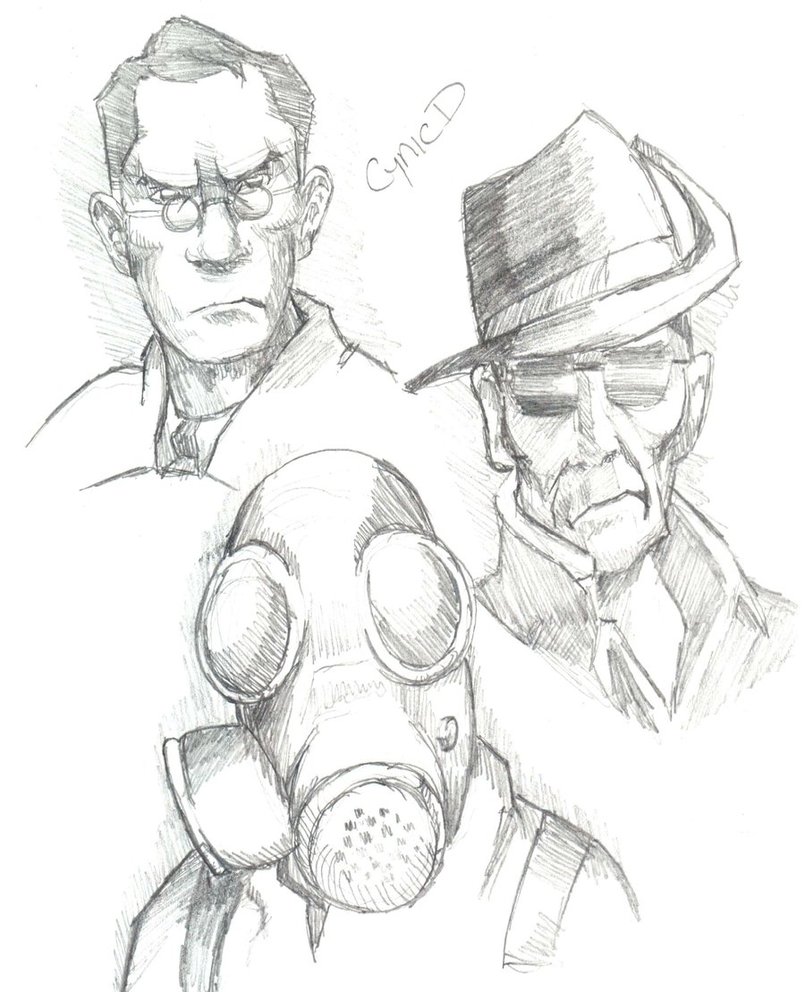 805x992 Team Fortress 2 Sketch By Cynicd