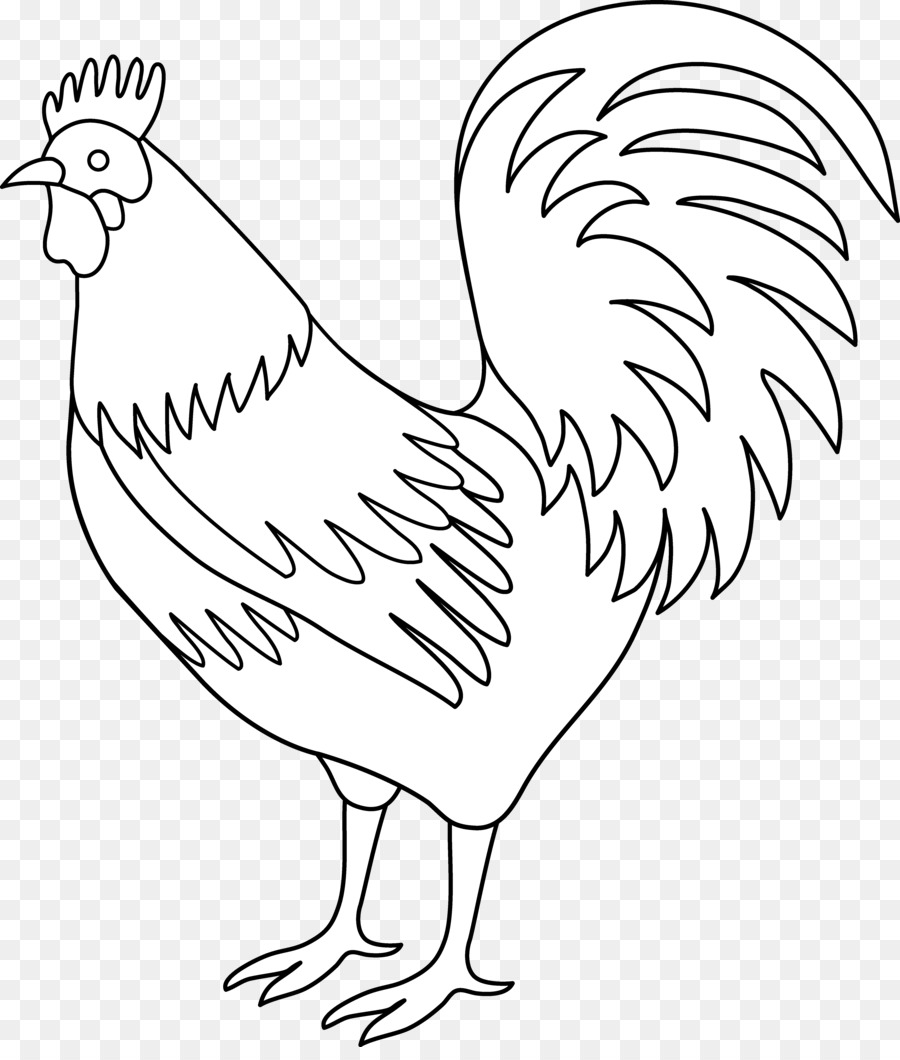 900x1060 Plymouth Rock Chicken Rooster Black And White Clip Art