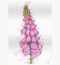210x230 Foxglove Drawing Posters Redbubble