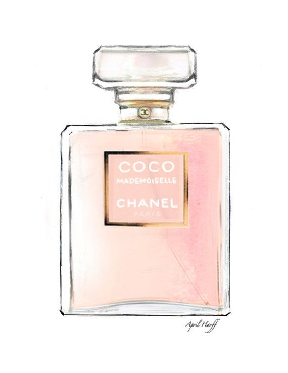 570x738 Coco Mademoiselle Chanel Perfume Print Pink Illustration