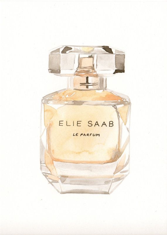 570x804 Elie Saab Fragrance Watercolor Perfume Bottle By Milkfoam On Etsy