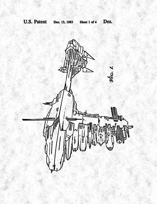 522x675 Buy Star Wars Rebel Medical Frigate Patent Art Blueprint Print