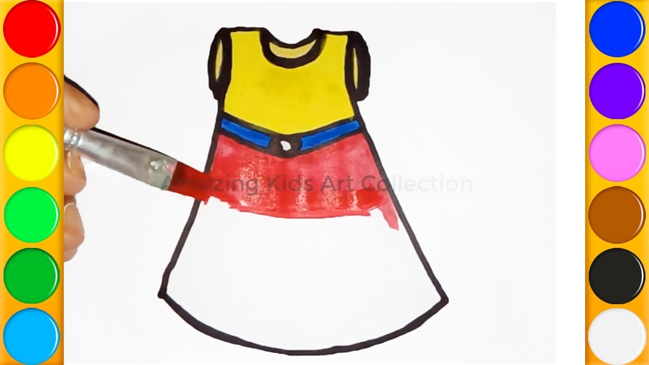 1280x720 How To Draw A Girls Frock Drawing Beautiful Girls Dress Video